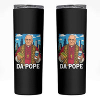 Funny Da Pope Leo XIV Skinny Tumbler 267th Pope Chicago Hot Dog and Beer