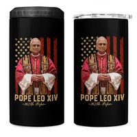 Vintage Pope Leo XIV 4 in 1 Can Cooler Tumbler 267th Pope American Flag