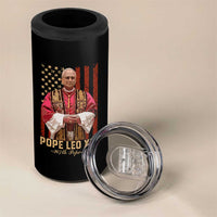 Vintage Pope Leo XIV 4 in 1 Can Cooler Tumbler 267th Pope American Flag