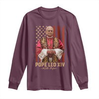 Vintage Pope Leo XIV Long Sleeve Shirt 267th Pope American Flag