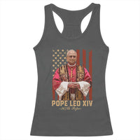 Vintage Pope Leo XIV Racerback Tank Top 267th Pope American Flag
