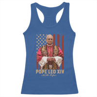 Vintage Pope Leo XIV Racerback Tank Top 267th Pope American Flag