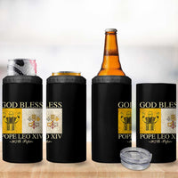 God Bless Pope Leo XIV 4 in 1 Can Cooler Tumbler 267th Pope Vatican Flag