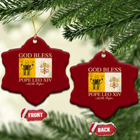 God Bless Pope Leo XIV Ceramic Ornament 267th Pope Vatican Flag - Wonder Print Shop