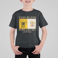 God Bless Pope Leo XIV T Shirt For Kid 267th Pope Vatican Flag