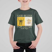 God Bless Pope Leo XIV T Shirt For Kid 267th Pope Vatican Flag