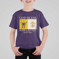 God Bless Pope Leo XIV T Shirt For Kid 267th Pope Vatican Flag