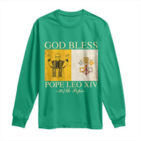 God Bless Pope Leo XIV Long Sleeve Shirt 267th Pope Vatican Flag