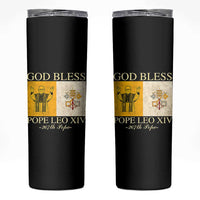 God Bless Pope Leo XIV Skinny Tumbler 267th Pope Vatican Flag