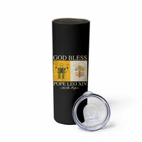God Bless Pope Leo XIV Skinny Tumbler 267th Pope Vatican Flag