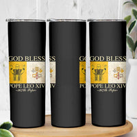 God Bless Pope Leo XIV Skinny Tumbler 267th Pope Vatican Flag