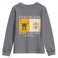 God Bless Pope Leo XIV Youth Sweatshirt 267th Pope Vatican Flag