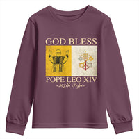 God Bless Pope Leo XIV Youth Sweatshirt 267th Pope Vatican Flag