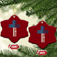 267th Pope Leo XIV Ceramic Ornament Nos Multi In Illo Uno Unum American Cross - Wonder Print Shop