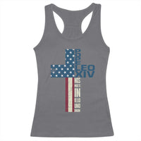 267th Pope Leo XIV Racerback Tank Top Nos Multi In Illo Uno Unum American Cross