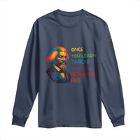 Frederick Douglass Inspirational Long Sleeve Shirt Learn to Read Be Forever Free Black Leader - Wonder Print Shop
