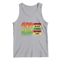 God Says I Am Tank Top Juneteenth Faith Black Excellence Affirmation Pan-African Colors - Wonder Print Shop