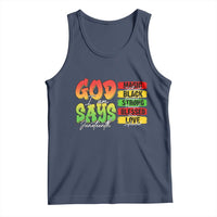 God Says I Am Tank Top Juneteenth Faith Black Excellence Affirmation Pan-African Colors - Wonder Print Shop