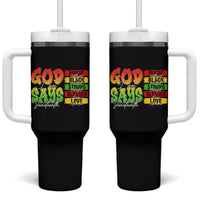 God Says I Am Tumbler With Handle Juneteenth Faith Black Excellence Affirmation Pan-African Colors - Wonder Print Shop