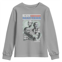Black History Matters Youth Sweatshirt MLK Malcolm X Obama Rosa Parks Inspirational Tribute - Wonder Print Shop