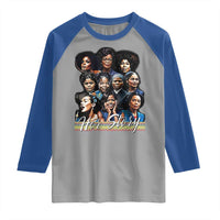 HerStory Tribute Raglan Shirt Celebrating Legendary Black Women of History and Power - Wonder Print Shop
