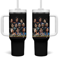 HerStory Tribute Tumbler With Handle Celebrating Legendary Black Women of History and Power - Wonder Print Shop