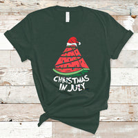 Christmas in July T Shirt Christmas In July Watermelon Xmas Tree Summer Beach Vacation - Wonder Print Shop