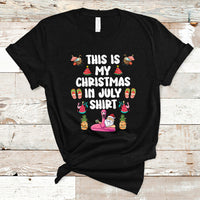 Christmas in July T Shirt This Is My Christmas In July Shirt Xmas Santa Summer Beach - Wonder Print Shop