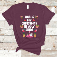 Christmas in July T Shirt This Is My Christmas In July Shirt Xmas Santa Summer Beach - Wonder Print Shop