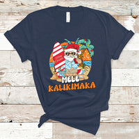 Christmas in July T Shirt Mele Kalikimaka Palm Tree Hawaiian Santa Christmas In July - Wonder Print Shop