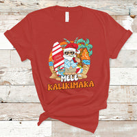 Christmas in July T Shirt Mele Kalikimaka Palm Tree Hawaiian Santa Christmas In July - Wonder Print Shop