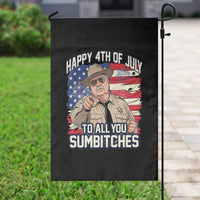 Happy 4th of July To All You Sumbitches Funny Sheriff Garden Flag Retro Movie Quote Inspo Country Humor