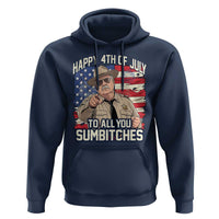 Happy 4th of July To All You Sumbitches Funny Sheriff Hoodie Retro Movie Quote Inspo Country Humor