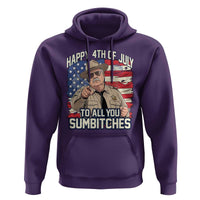 Happy 4th of July To All You Sumbitches Funny Sheriff Hoodie Retro Movie Quote Inspo Country Humor