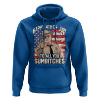 Happy 4th of July To All You Sumbitches Funny Sheriff Hoodie Retro Movie Quote Inspo Country Humor