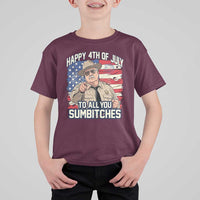 Happy 4th of July To All You Sumbitches Funny Sheriff T Shirt For Kid Retro Movie Quote Inspo Country Humor