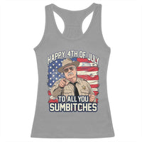 Happy 4th of July To All You Sumbitches Funny Sheriff Racerback Tank Top Retro Movie Quote Inspo Country Humor