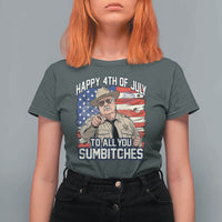 Happy 4th of July To All You Sumbitches Funny Sheriff T Shirt For Women Retro Movie Quote Inspo Country Humor