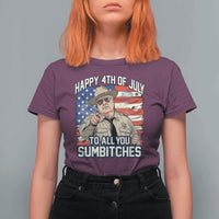 Happy 4th of July To All You Sumbitches Funny Sheriff T Shirt For Women Retro Movie Quote Inspo Country Humor