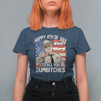 Happy 4th of July To All You Sumbitches Funny Sheriff T Shirt For Women Retro Movie Quote Inspo Country Humor