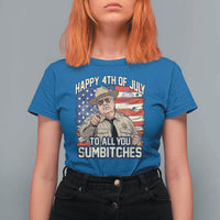 Happy 4th of July To All You Sumbitches Funny Sheriff T Shirt For Women Retro Movie Quote Inspo Country Humor