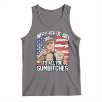 Happy 4th of July To All You Sumbitches Funny Sheriff Tank Top Retro Movie Quote Inspo Country Humor