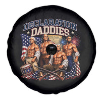 1776 America Declaration Daddies Patriotic Spare Tire Cover Funny Buff Founding Fathers Muscular Patriots