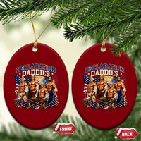 1776 America Declaration Daddies Patriotic Ceramic Ornament Funny Buff Founding Fathers Muscular Patriots