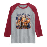 1776 America Declaration Daddies Patriotic Raglan Shirt Funny Buff Founding Fathers Muscular Patriots