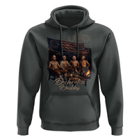 Declaration Daddies Campfire Gathering Graphic Hoodie Shirtless Founding Fathers Patriotic Summer 4th of July Celebration