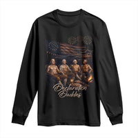 Declaration Daddies Campfire Gathering Graphic Long Sleeve Shirt Shirtless Founding Fathers Patriotic Summer 4th of July Celebration