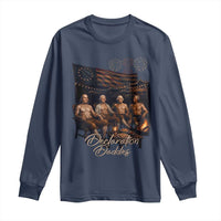 Declaration Daddies Campfire Gathering Graphic Long Sleeve Shirt Shirtless Founding Fathers Patriotic Summer 4th of July Celebration