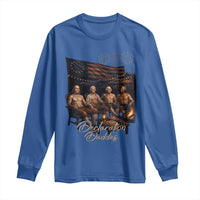 Declaration Daddies Campfire Gathering Graphic Long Sleeve Shirt Shirtless Founding Fathers Patriotic Summer 4th of July Celebration