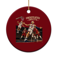 Undefeated Since 1776 George Washington Basketball Ceramic Ornament Funny USA Dream Team Founding Fathers Slam Dunk Patriotic Sports